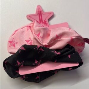 Jeffree Star Pink and Black star logo with Hair ties